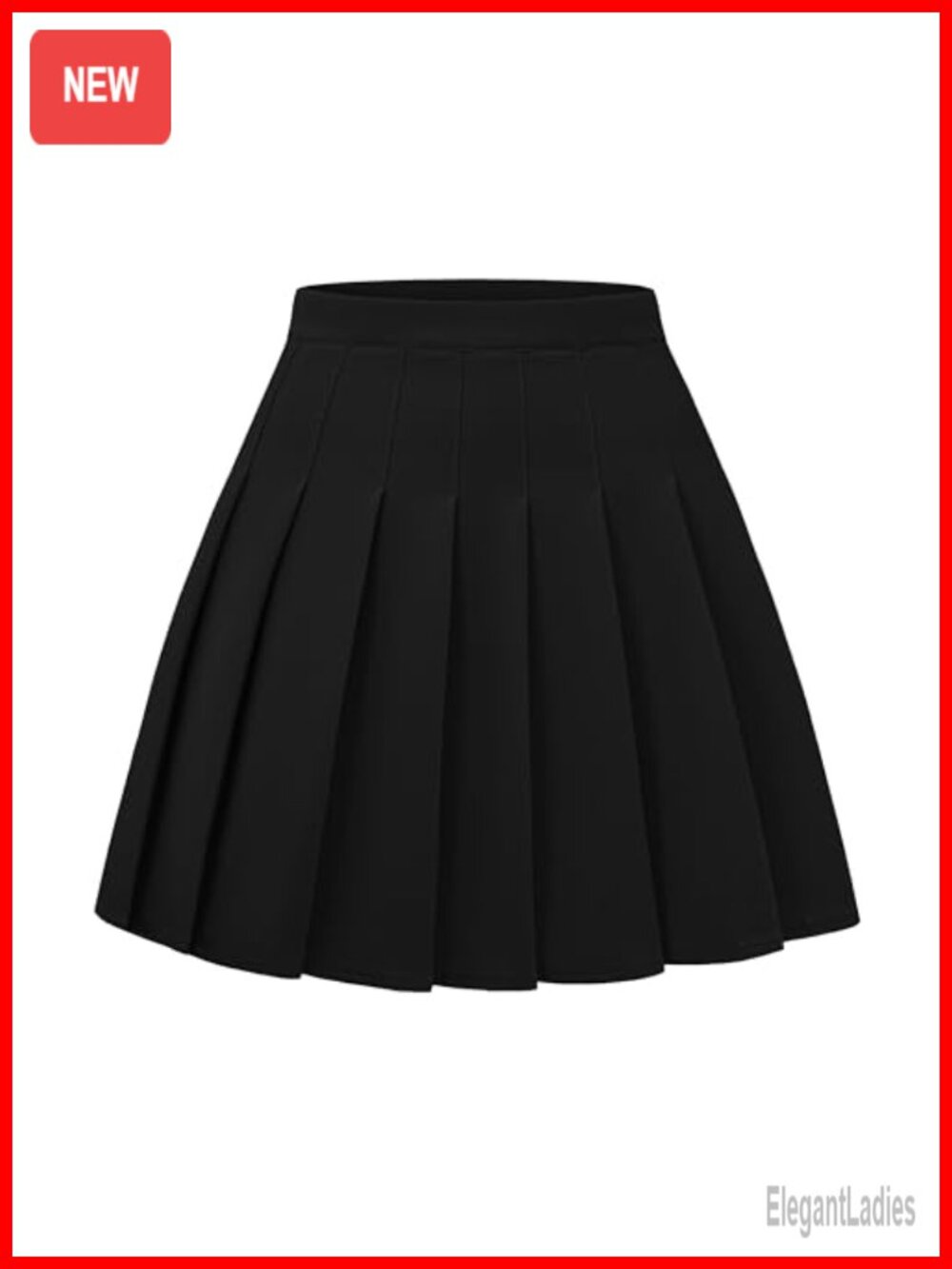 Pleated Mini Skirt A-Line High Rise Stretchy Flared Skater School Uniform